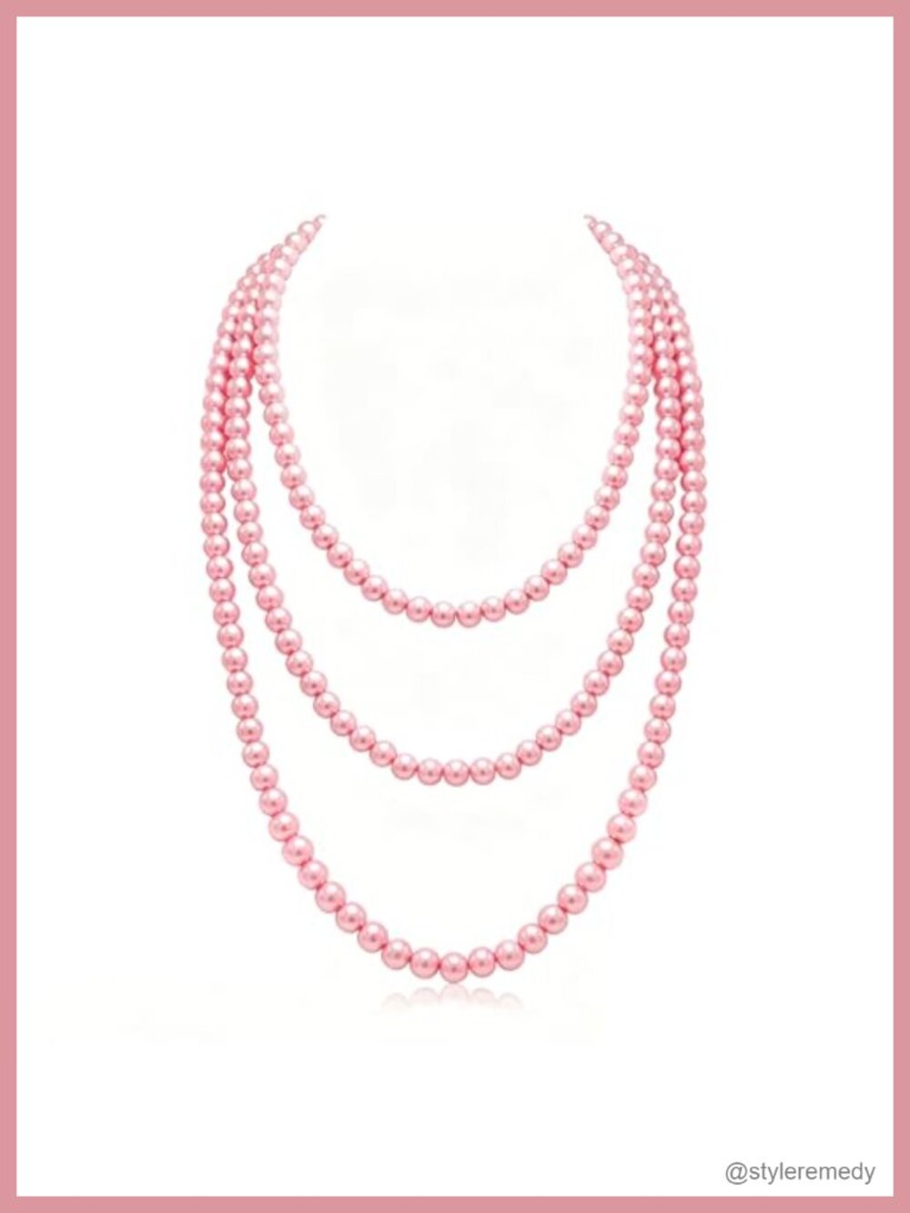 Cream White Faux Pearl Strand Layered Necklace Long Costume Jewelry - Picture 1 of 1